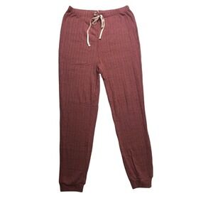 Blu Pepper‎ Mauve Ribbed Knit Joggers Lounge Pants NWT Womens Large
